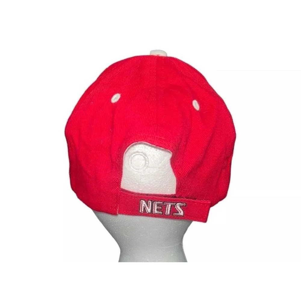 Vintage New Jersey Nets Hat Twins Enterprise Red NBA Basketball Adjustable Cap